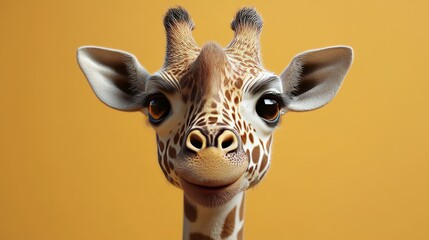 A giraffe with its head turned to the side and its mouth open