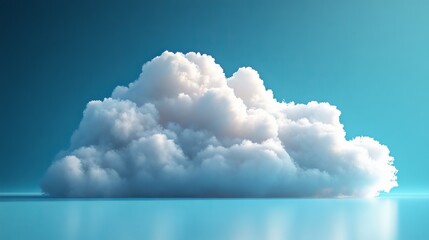 A large cloud in the sky with a blue background