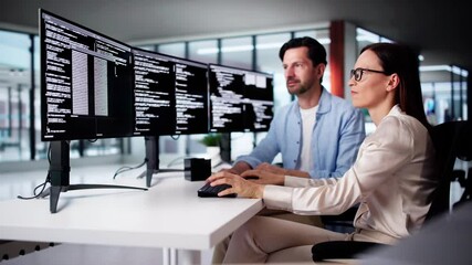 Fototapete - Web Developer Coding On Computer