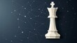 © Raitalinn - A white chess queen stands tall on a networked background, symbolizing strategy and power.