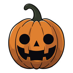 Halloween pumpkin Scary and funny faces. Vector cartoon illustration. png isolated background