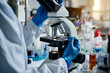 © ADDICTIVE STOCK CORE - AI Image. Lab scientist working with microscope in laboratory