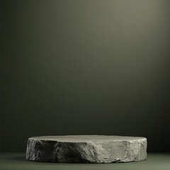 Wall Mural - stone podium with olive background for display product