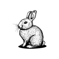 Intricate line art of a sitting rabbit. Vector illustration design.