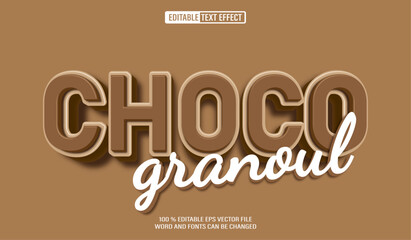 Poster - Editable 3d text style effect - Chocolate text effect Template