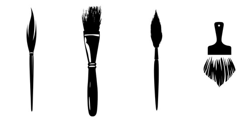 A white background is used for the icon of a cleaning brush that is in a simple style