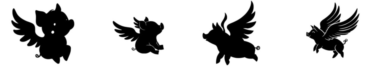 Fig. 1: A silhouette of a flying pig from the saying Pigs Might Fly