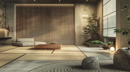 Canvas Print - Zen Interior Design with a Modern Twist