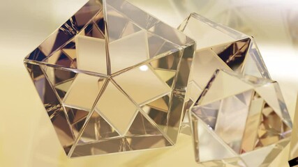 Poster - A modern background with a polygonal crystal shape. A 3D rendering of a geometric jewelry surface. Scenes with Spectrum color reflection crystals in the background.