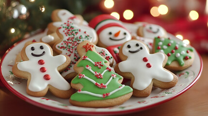 Canvas Print - Christmas dessert: cookies decorated with a Christmas theme