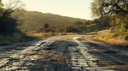 Sticker - Country Road Winding Through Hills