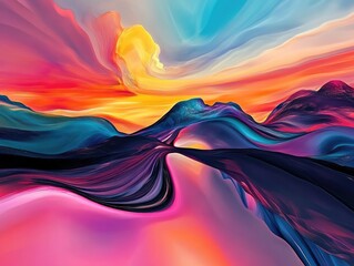 Wall Mural - sunset over the sea