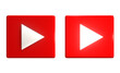 © nai - Red play button icon on png transparent background.