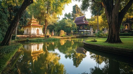 The tranquil surroundings of Wat Phra Singh, one of Chiang Mai most revered temples.