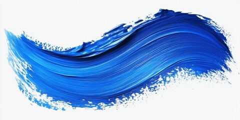 Poster - Vibrant Blue Paint Stroke on White Background