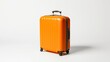 © Антон Сальников - Isolated on white transparent background, a three-dimensional rendering of baggage or luggage and a regular orange polycarbonate mockup.