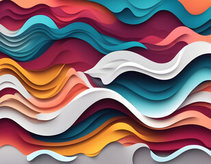 Wall Mural - Modern Abstract Colorful Waves Background