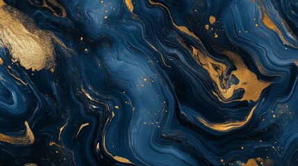 Canvas Print - Infusing black, gray, and gold pigments into a magnificent abstract art painting with marble veins that glow golden.