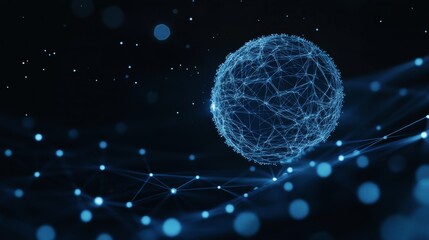 Poster - It is a mesh grid, a globe or a ball in a wireframe circular net, which is a modern digital earth. It can also be a geometric, 3D sphere or x-ray sphere.