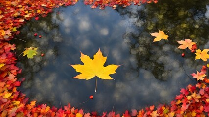 pond with autumn