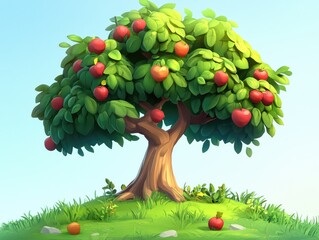 Sticker - apple tree and apples