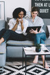 © BullRun - Serious hipster girls concentrated on received email about notification in technology world using 4g wireless on digital tablet for browsing internet, multicultural friends reading news on website