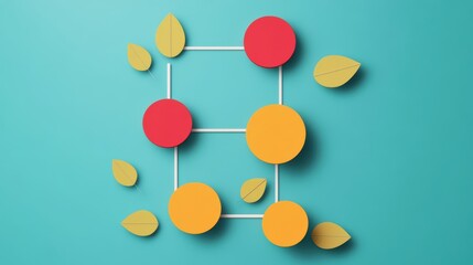 Wall Mural - flowchart of business ideas and action steps, abstractly represented with dynamic arrows and connect