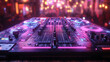 © Cool_Man - Digital 3D DJ turntable with neon lights, 3D background music, energetic and innovative