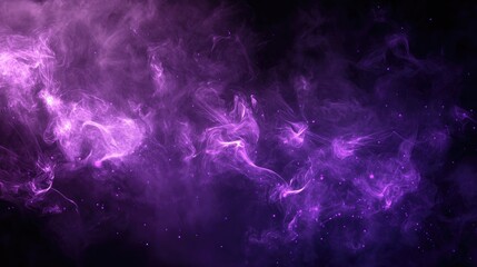 Wall Mural - a dark, mystical background with purple sparks, swirling smoke, and magic fire particle effects, fea