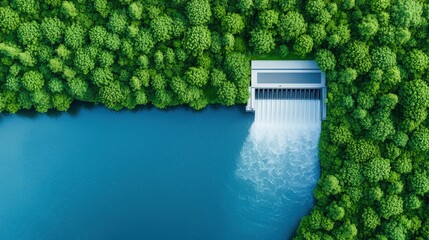 A large water pump is in the middle of a forest