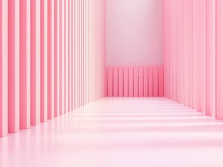 Wall Mural - Pink Minimalist Abstract Background with Fence.