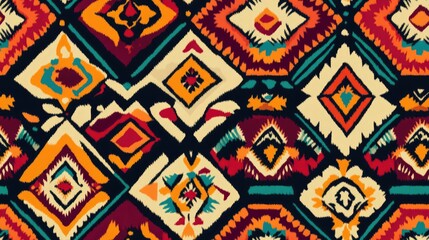 Sticker - Seamless Aztec ethnic pattern texture background design