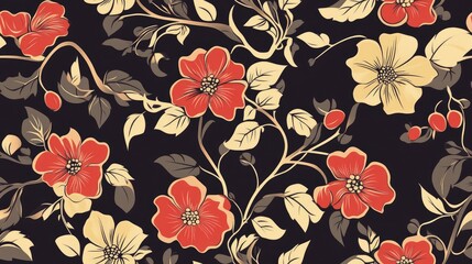 Wall Mural - Floral seamless background