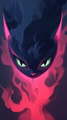 Sticker - Mystical Cat Emerging from Flames