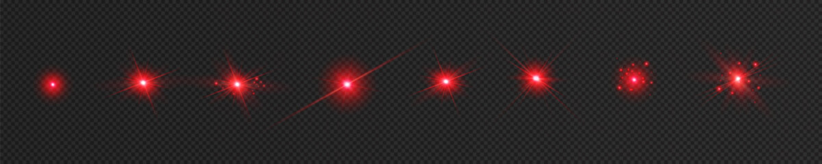 Wall Mural - red light effect reflections, neon illumination in red colors. bright light lens. police light effec