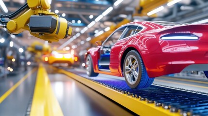 Poster - Automated Car Manufacturing Process in Factory Setting