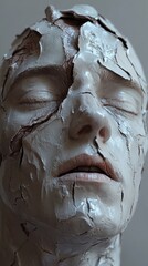 Wall Mural - Cracked Skin: A Close-Up Study of Human Decay