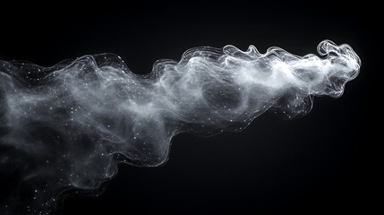 Poster - Abstract white smoke like wave on a dark background.