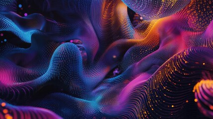 Poster - Creative AI system generating NFT collections automatically, featuring a series of vibrant, algorithmically crafted designs ready for blockchain minting