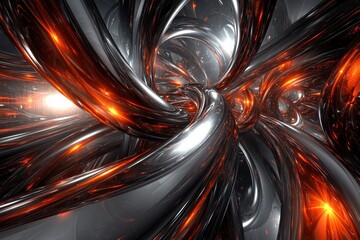 Wall Mural - Vibrant abstract glass artwork with swirling patterns and fiery colors