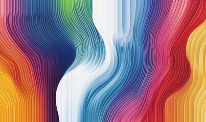 Colorful abstract striped background in a line art illustration style