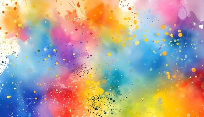 Wall Mural - Vibrant Abstract Watercolor Paint Splatter Background