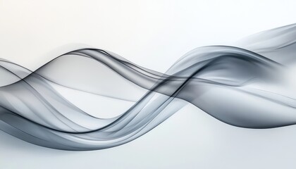 Fototapete - Elegant abstract smooth gray wave in a modern swoosh design creating a sense of speed and fluidity in a contemporary background