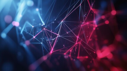 Aufkleber - Abstract polygonal digital background featuring interconnected lines A futuristic HUD inspired space design suitable for various applications including business and technology