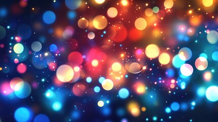 Abstract shiny background featuring colorful glowing lights in a graphic and glossy 2D illustration style