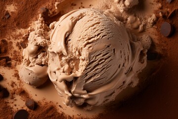 Coffee ice cream texture background