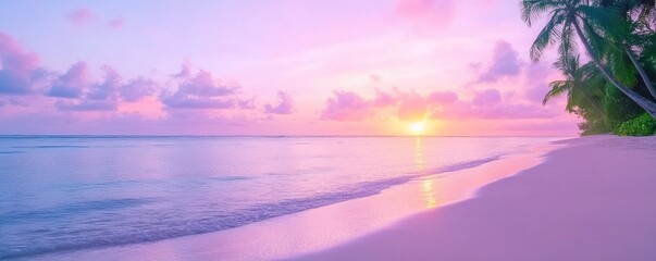 Beautiful bright sunset on a tropical beach