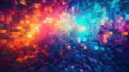 Poster - Colorful pixelated texture, reminiscent of retro video games, bright and lively background for gaming content