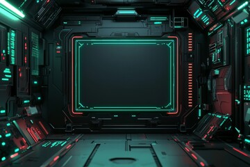 Poster - Immerse yourself in a sleek, cyberthemed interface with vibrant neon elements, ideal for gamers and streamers. Create captivating virtual displays that enhance your gaming and streaming experiences