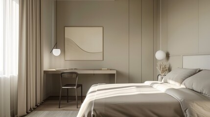 Sticker - Modern Minimalist Bedroom Interior Design